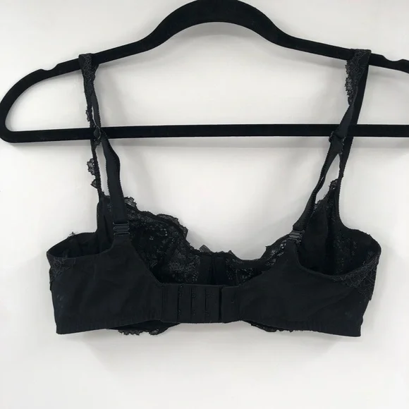 VICTORIA'S SECRET Dream Angels Unlined Demi Bra 34D Black Lace Sheer Sexy Bra - Picture 5 of 11